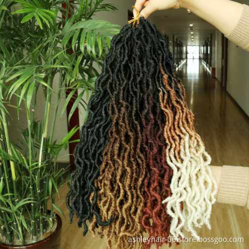 Synthetic 18 inch gypsy locks wavy locs extension corchet hair curly in kenya goddess supplier hair ombre 3t gypsy locs